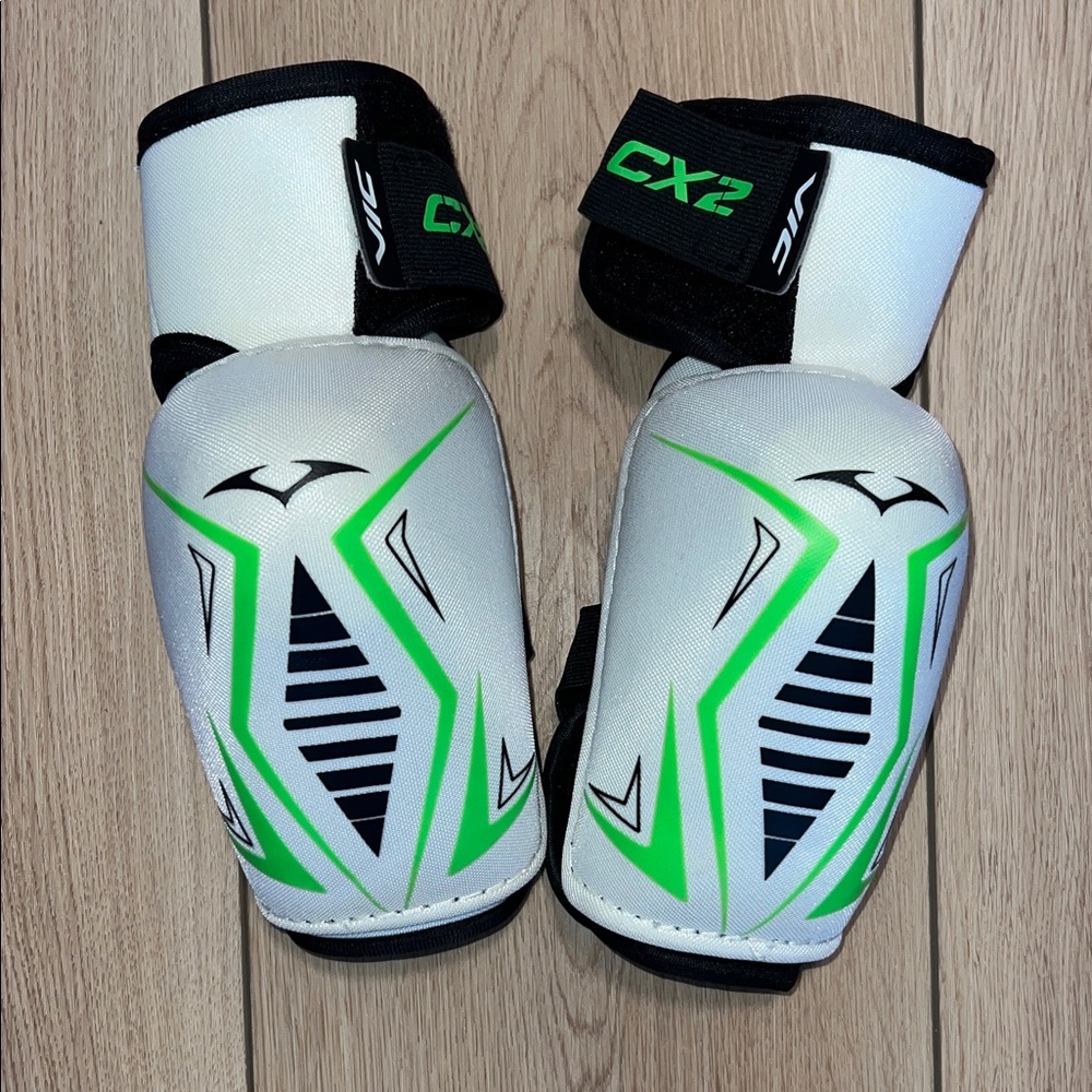 VIC CX2 White and Green Protective Elbow Pads